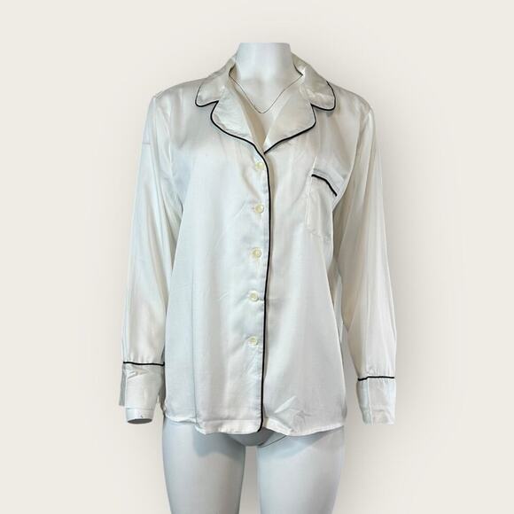 NWT | Ettitude | Sateen Long Sleeve PJ Shirt | Cloud | Large - Picture 2 of 16